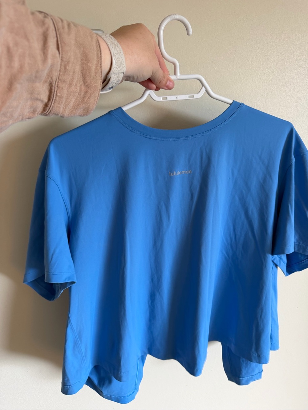 lululemon athletica Short Sleeve Cropped Tee in Bright Blue
